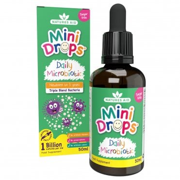 Mini Drops Daily Microbiotic carton and bottle from Natures Aid