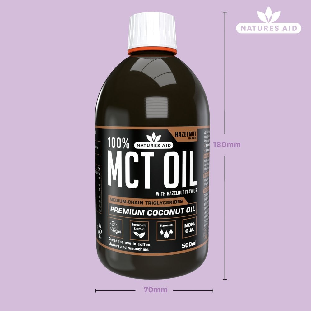 Natures Aid MCT Oil 500ml Hazelnut - Add to Coffee Shakes